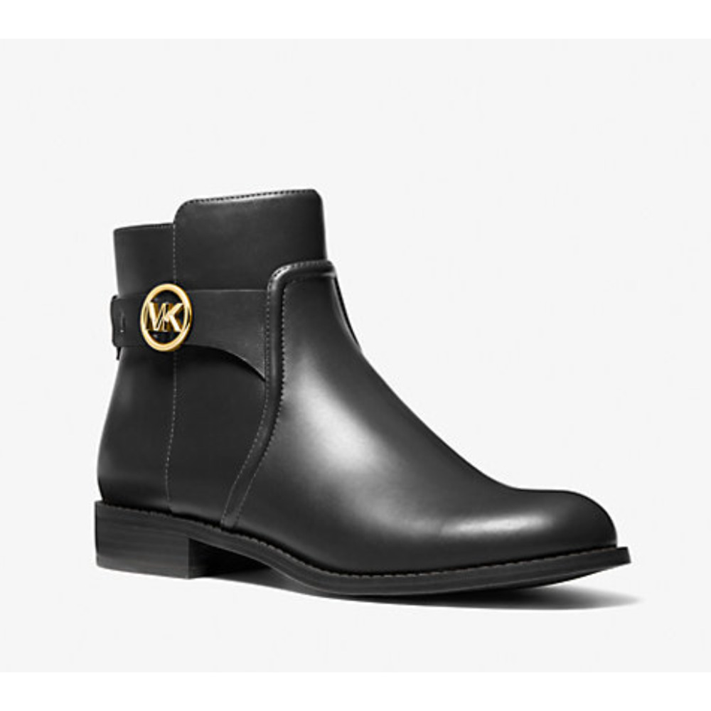 NEW MICHAEL KORS BLACK CARMEN LOGO ANKLE BOOTS SIZE 6